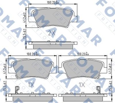 FO207983 FOMAR Friction Комплект тормозных колодок, дисковый тормоз