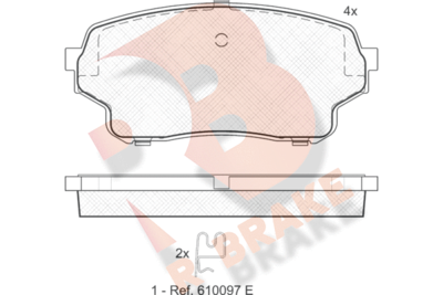 RB1715 R BRAKE Комплект тормозных колодок, дисковый тормоз