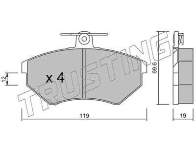0522 TRUSTING Комплект тормозных колодок, дисковый тормоз
