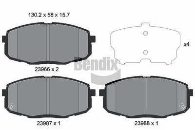 BPD1153 BENDIX Braking Комплект тормозных колодок, дисковый тормоз