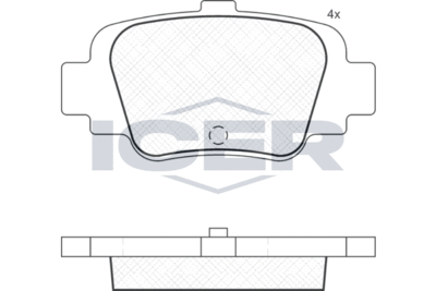 181840 ICER Комплект тормозных колодок, дисковый тормоз