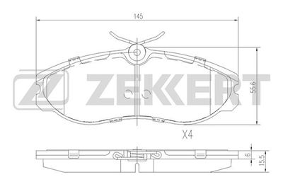 BS1112 ZEKKERT Комплект тормозных колодок, дисковый тормоз