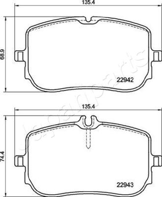 PA0551AF JAPANPARTS Комплект тормозных колодок, дисковый тормоз