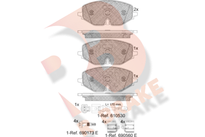 RB2369 R BRAKE Комплект тормозных колодок, дисковый тормоз