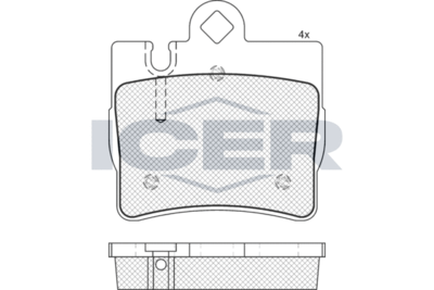 181390396 ICER Комплект тормозных колодок, дисковый тормоз