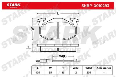 SKBP0010293 Stark Комплект тормозных колодок, дисковый тормоз