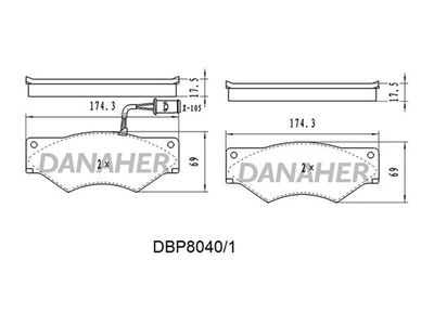 DBP80401 DANAHER Комплект тормозных колодок, дисковый тормоз