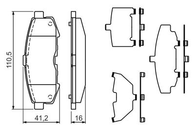 0986494319 BOSCH Комплект тормозных колодок, дисковый тормоз