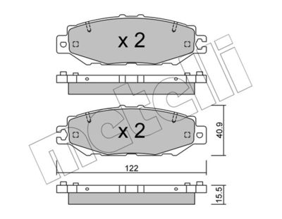 2207591 METELLI Комплект тормозных колодок, дисковый тормоз