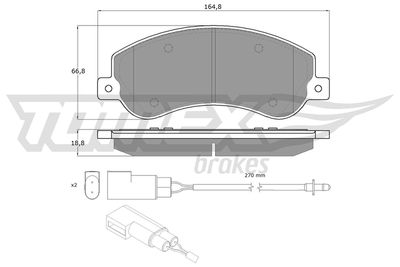 TX1477 TOMEX Brakes Комплект тормозных колодок, дисковый тормоз