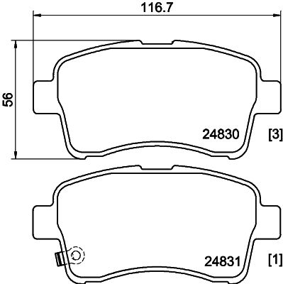 8DB355029681 HELLA PAGID Комплект тормозных колодок, дисковый тормоз