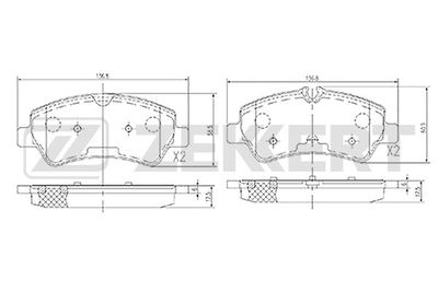 BS1566 ZEKKERT Комплект тормозных колодок, дисковый тормоз