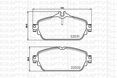 07010068 KRAFTVOLL GERMANY Комплект тормозных колодок, дисковый тормоз