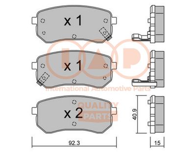 70421091P IAP QUALITY PARTS Комплект тормозных колодок, дисковый тормоз