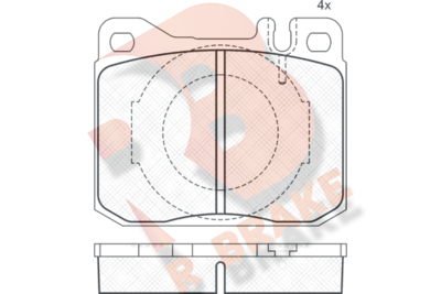 RB0324 R BRAKE Комплект тормозных колодок, дисковый тормоз