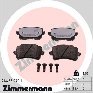 244839701 ZIMMERMANN Комплект тормозных колодок, дисковый тормоз