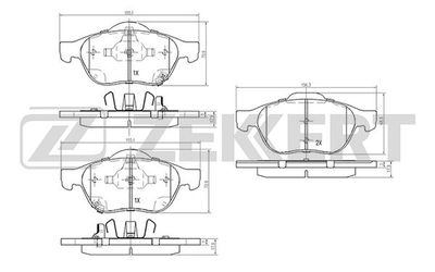 BS2075 ZEKKERT Комплект тормозных колодок, дисковый тормоз