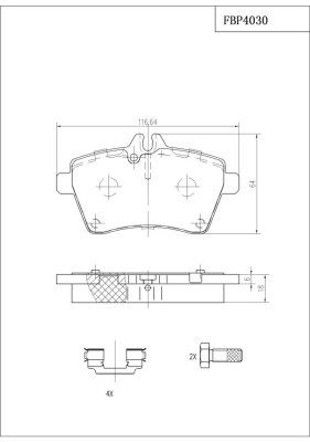 FBP4030 FI.BA Комплект тормозных колодок, дисковый тормоз