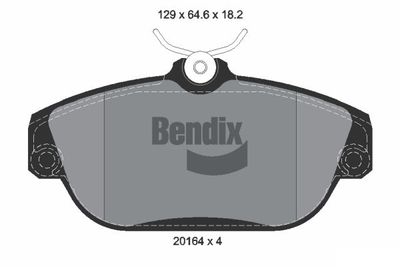 BPD1688 BENDIX Braking Комплект тормозных колодок, дисковый тормоз