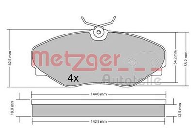 1170537 METZGER Комплект тормозных колодок, дисковый тормоз