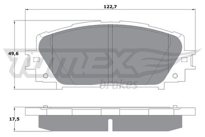 TX1609 TOMEX Brakes Комплект тормозных колодок, дисковый тормоз