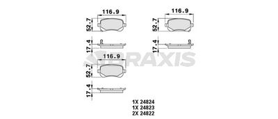 AB0481 BRAXIS Комплект тормозных колодок, дисковый тормоз