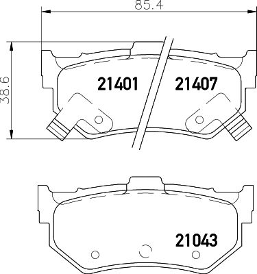 8DB355026861 HELLA Комплект тормозных колодок, дисковый тормоз