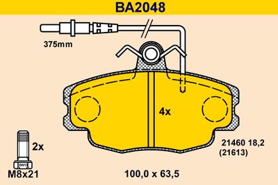 BA2048 BARUM Комплект тормозных колодок, дисковый тормоз