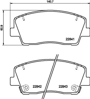 8DB355039921 HELLA Комплект тормозных колодок, дисковый тормоз