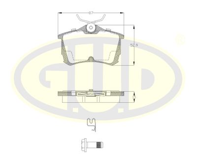 GBP069502 G.U.D. Комплект тормозных колодок, дисковый тормоз