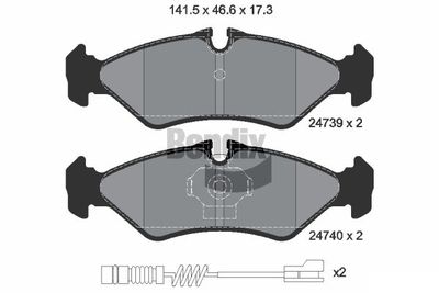 BPD2192 BENDIX Braking Комплект тормозных колодок, дисковый тормоз