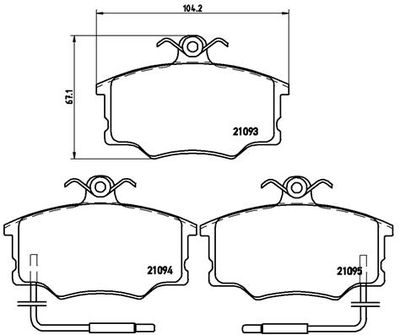 P23034 BREMBO Комплект тормозных колодок, дисковый тормоз