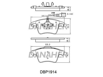 DBP1914 DANAHER Комплект тормозных колодок, дисковый тормоз