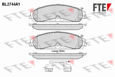 BL2744A1 FTE Комплект тормозных колодок, дисковый тормоз