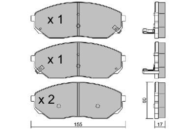 BPKI1903 AISIN Комплект тормозных колодок, дисковый тормоз