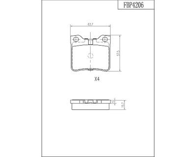 FBP4206 FI.BA Комплект тормозных колодок, дисковый тормоз