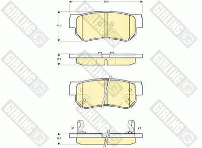 6132849 GIRLING Комплект тормозных колодок, дисковый тормоз