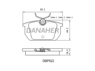 DBP522 DANAHER Комплект тормозных колодок, дисковый тормоз