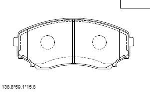 KD3737 ASIMCO Комплект тормозных колодок, дисковый тормоз