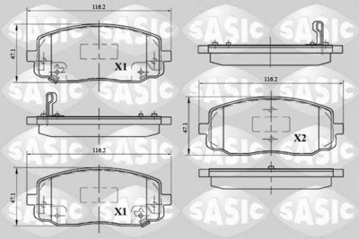 6216094 SASIC Комплект тормозных колодок, дисковый тормоз