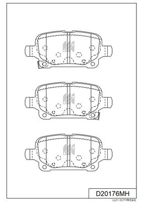 D20176MH MK Kashiyama Комплект тормозных колодок, дисковый тормоз