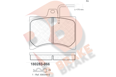 RB0283 R BRAKE Комплект тормозных колодок, дисковый тормоз