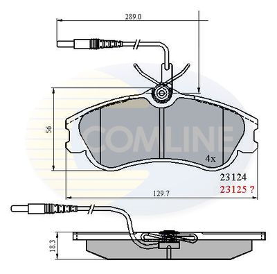 CBP1174 COMLINE Комплект тормозных колодок, дисковый тормоз