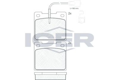180260 ICER Комплект тормозных колодок, дисковый тормоз
