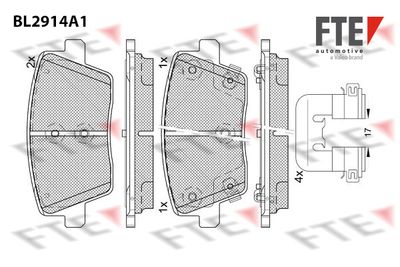 BL2914A1 FTE Комплект тормозных колодок, дисковый тормоз