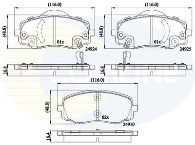 CBP36008 COMLINE Комплект тормозных колодок, дисковый тормоз