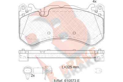 RB2079203 R BRAKE Комплект тормозных колодок, дисковый тормоз