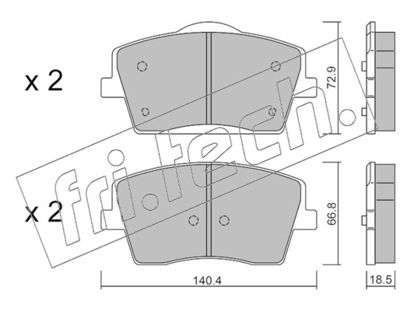 11860 fri.tech. Комплект тормозных колодок, дисковый тормоз
