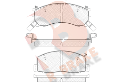 RB1057 R BRAKE Комплект тормозных колодок, дисковый тормоз