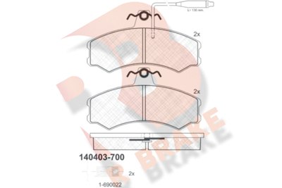 RB0403700 R BRAKE Комплект тормозных колодок, дисковый тормоз